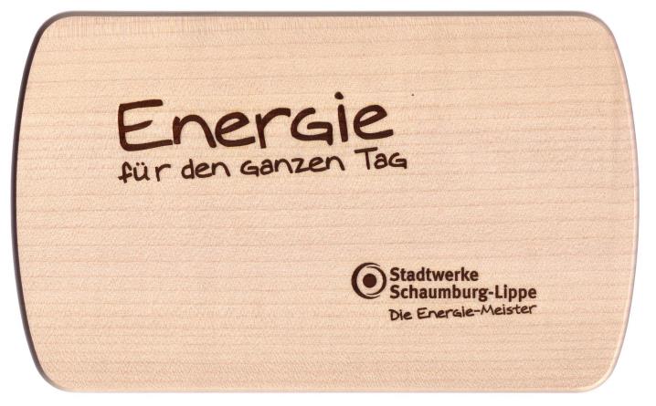 Schneidebrett Nr. 10030 mit Werbeaufdruck Slogan und Logo