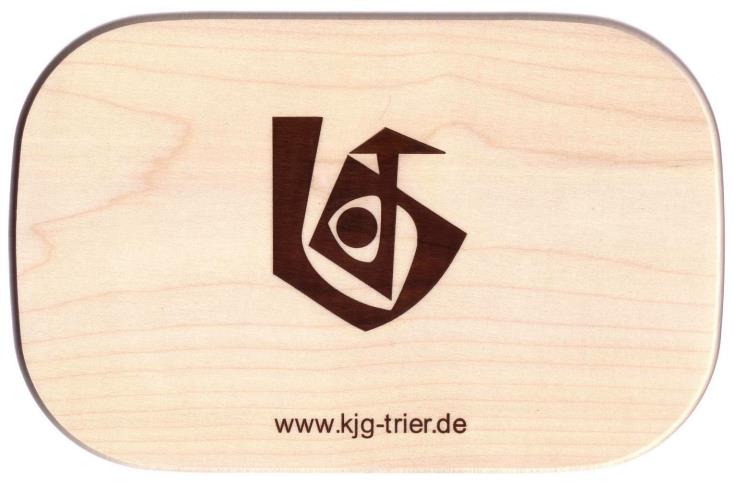 Holzbrettchen Brotzeitbrett Nr. 10210 mit Brandprgung Logo und Text