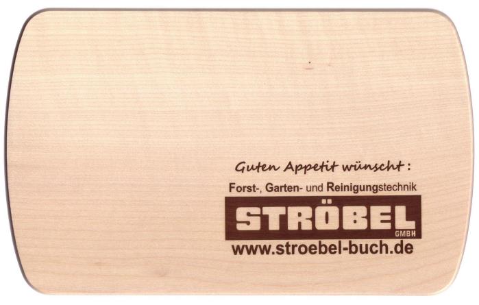 Schneidebrett Nr. 10030 mit Logo und Slogan gebrannt  Gre ca.15 x 24 x 1 cm