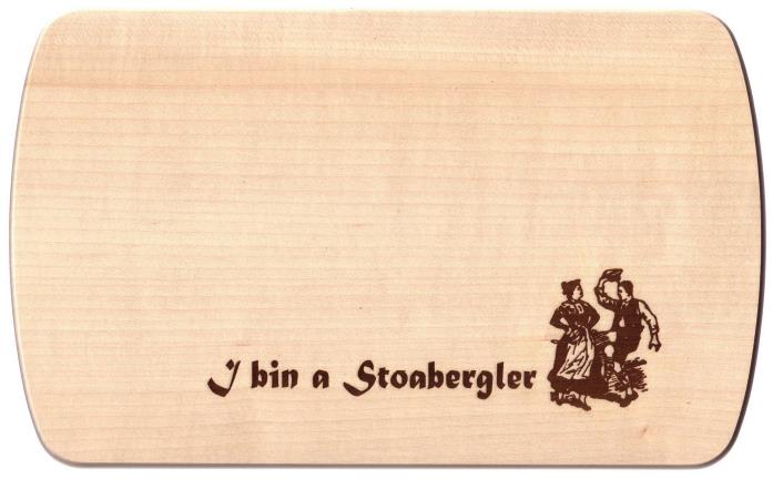 Jausenbrett Nr. 10030 mit Aufdruck Slogan und Motiv — Größe ca.15 x 24 x 1 cm