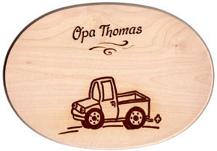 Holzbrettchen Lastwagen, Gravur: Opa Thomas