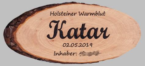 Boxenschild Baumscheibe, Gravur: Katar