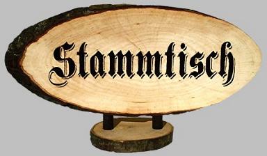 Stammtischschild in altdeutscher Schrift 