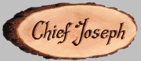 Boxenschild, Gravur: Chief Joseph