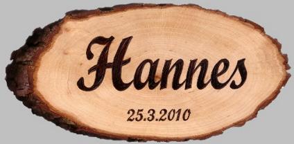 Boxenschild, Gravur: Hannes