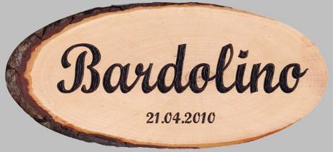 Boxenschild Baumscheibe, Gravur: Bardolino