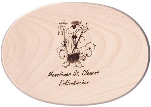 Holzbrettchen Schneidbrett 10110 eingebranntes Bild Messdiener St. Clemens Kaldenkirchen
