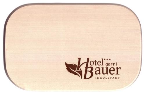 Schneidbrett Vesperbrett 10210 mit Brandprägung Garni Hotel Bauer Ingolstadt