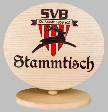 Stammtschschild Stammtischtafel mit Vereinslogo