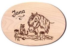 Frhstcksbrett Pony u. Katze, Name: Jana